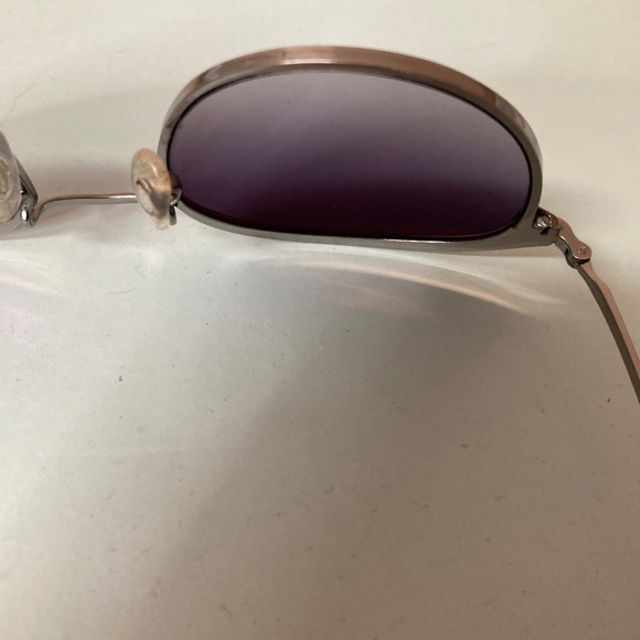 Sama Titanium Sunglasses Silvertone Frame Round Lenses Grey Excellent Condition main image 2